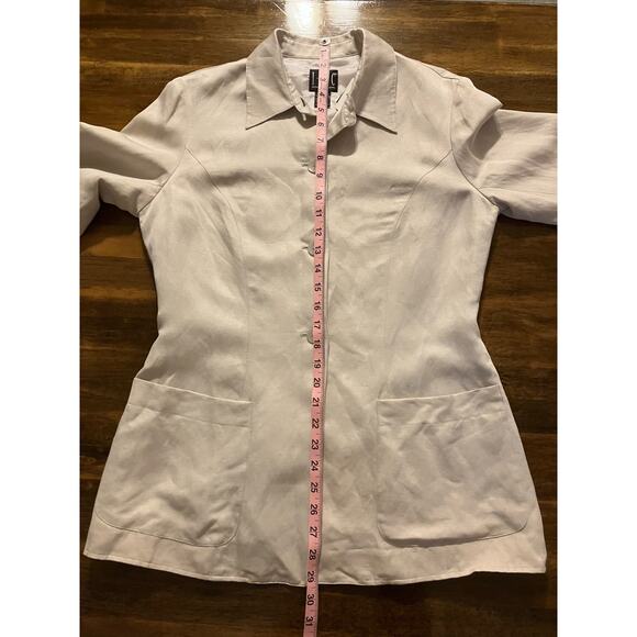 INC Women's 8 Blazer Jacket Linen Silk Button Front Collared Summer Workwear - Picture 8 of 9